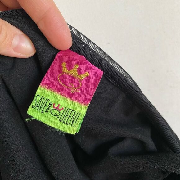 Y2K Save The Queen Mesh Printed Midi Decorated Dress Size M - Picture 14 of 15